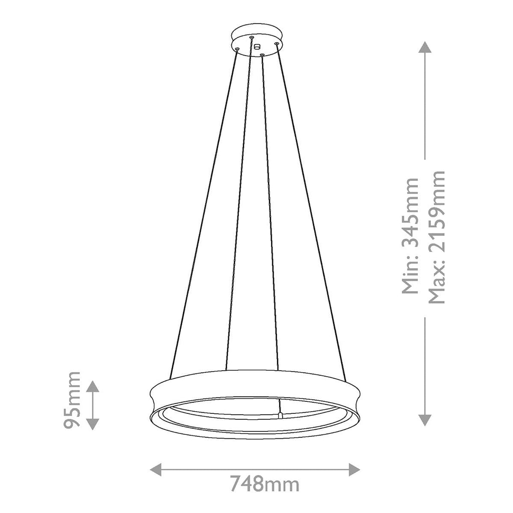 Kichler Larousse - LED Medium Pendant in Black & Champagne Bronze