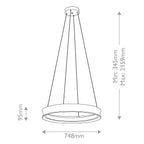 Kichler Larousse - LED Medium Pendant in Black & Champagne Bronze
