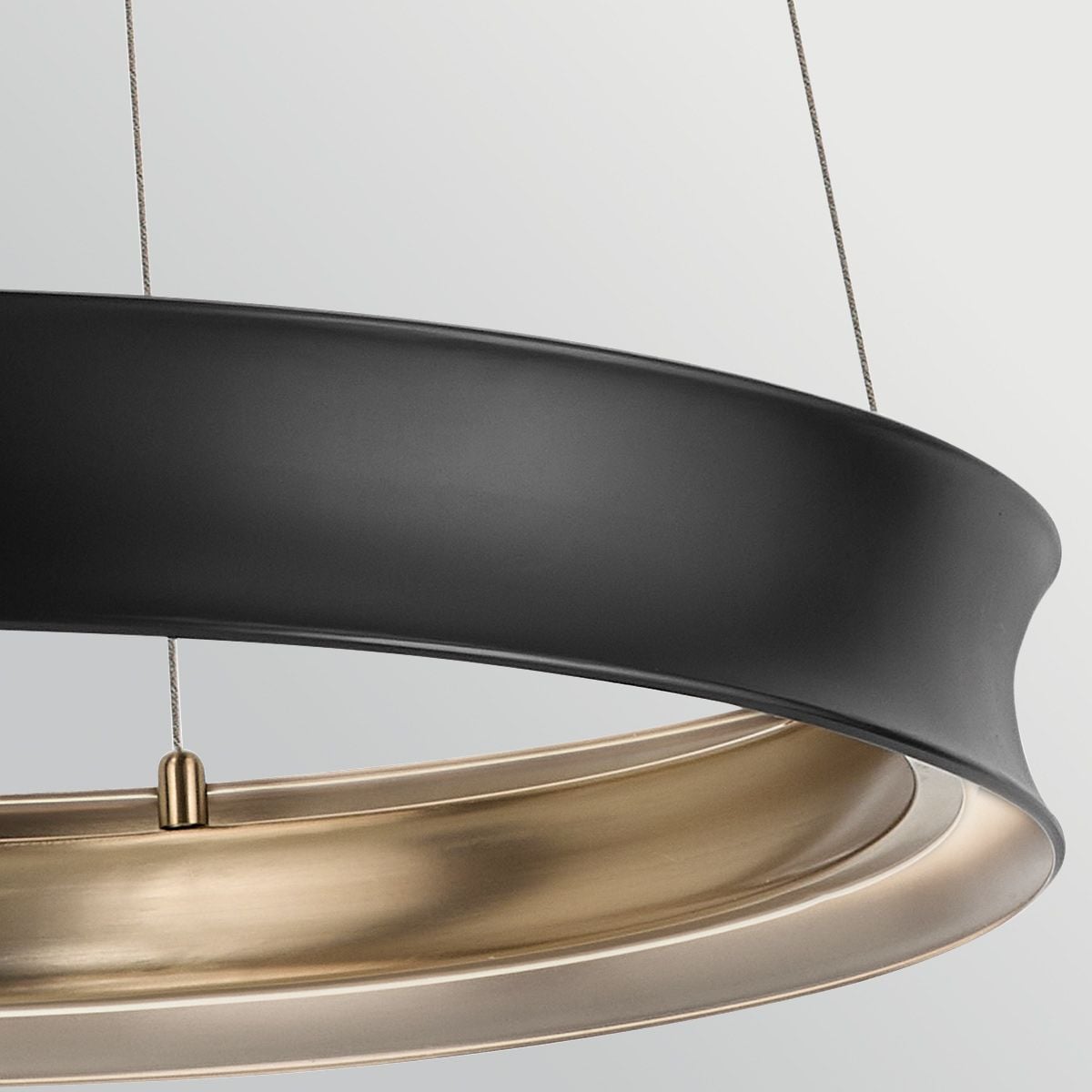 Kichler Larousse - LED Medium Pendant in Black & Champagne Bronze
