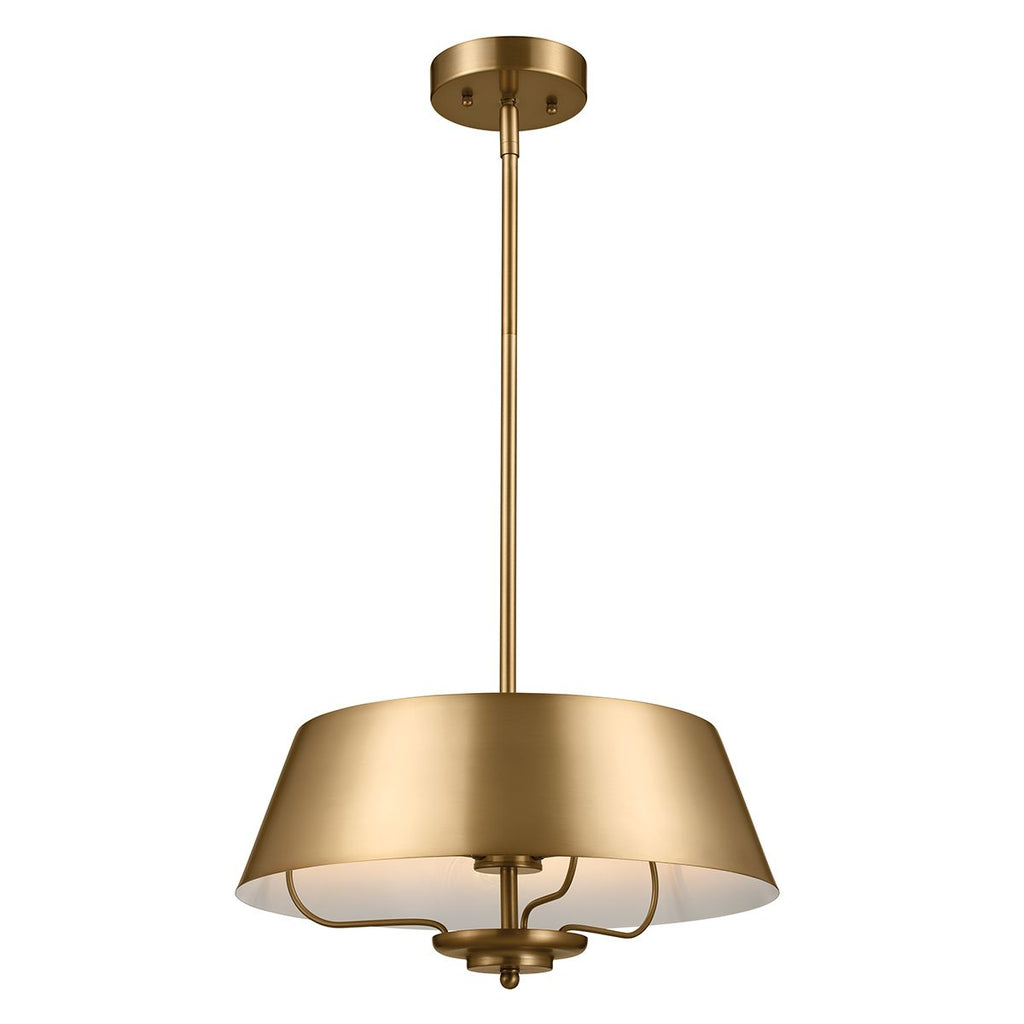 Kichler Luella 3 Light Pendant Light in Brushed Natural Brass