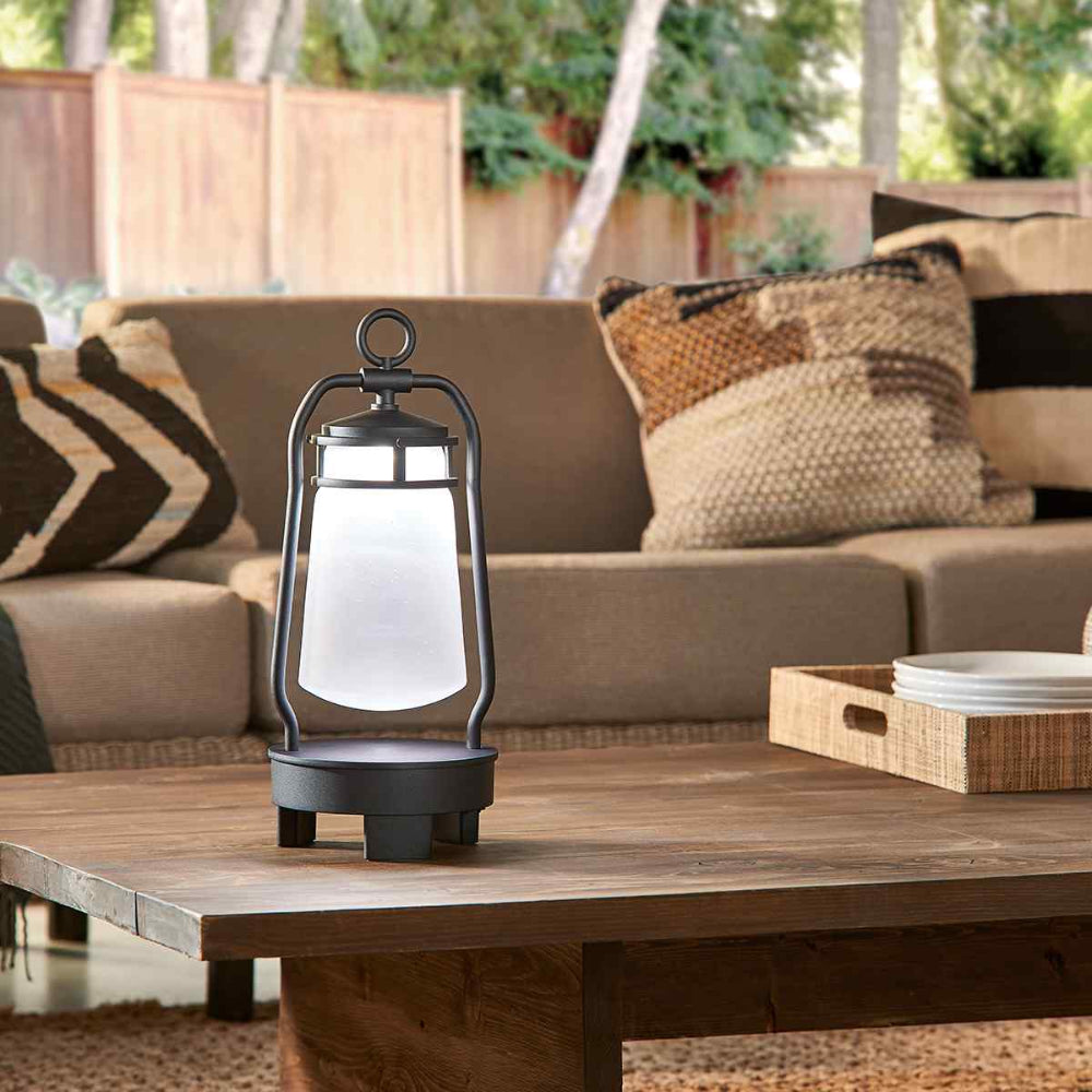 Kichler Lyndon Portable Bluetooth Speaker Lantern UK Plug Textured Black KL-LYNDON-BT-A-BK