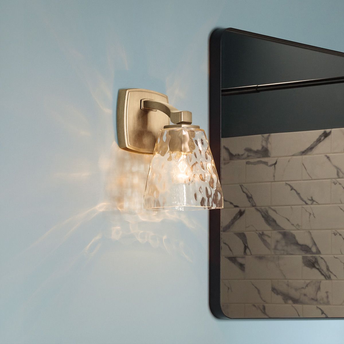 Kichler Marant Bathroom Wall Light in Champagne Bronze IP44
