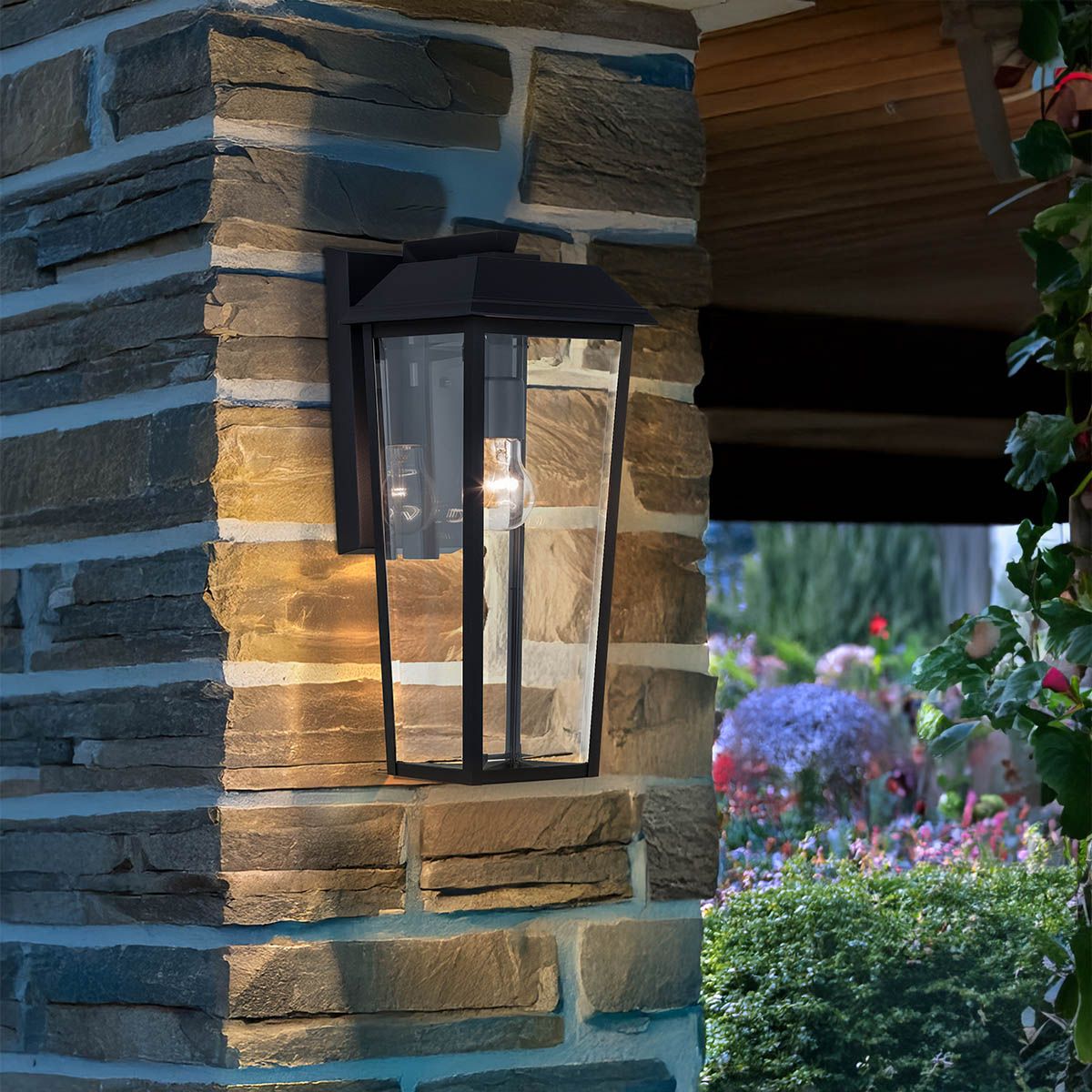 Kichler Mathus Medium Outdoor Wall Lantern in Black