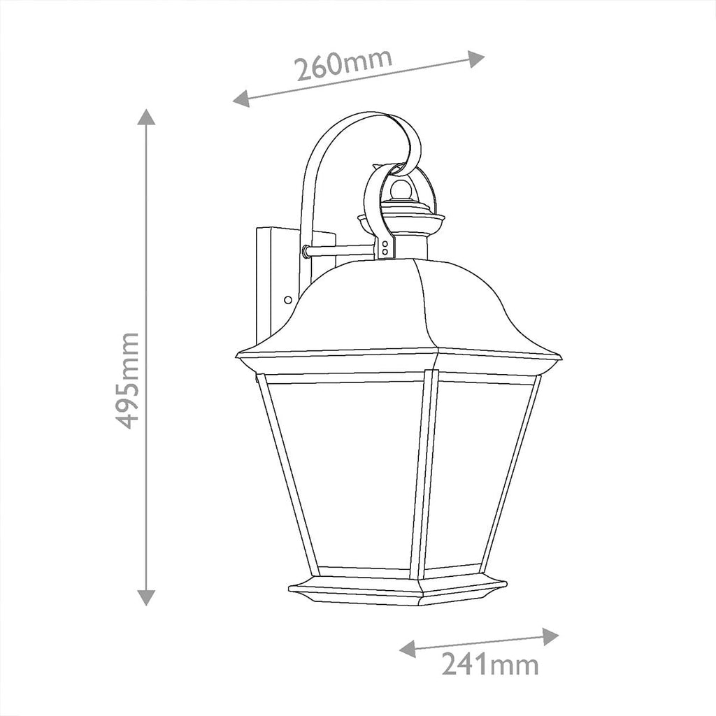 Kichler Mount Vernon Large Outdoor Wall Lantern in Black