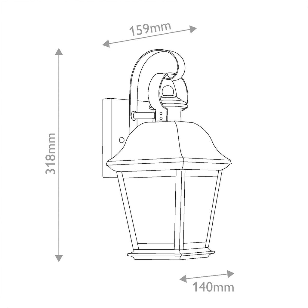 Kichler Mount Vernon Small Outdoor Wall Lantern in Black