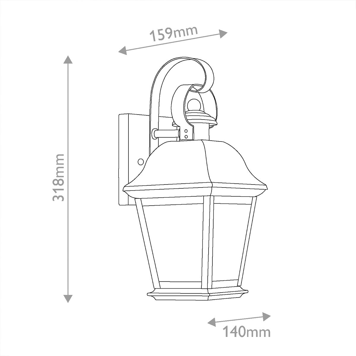 Kichler Mount Vernon Small Outdoor Wall Lantern in Black