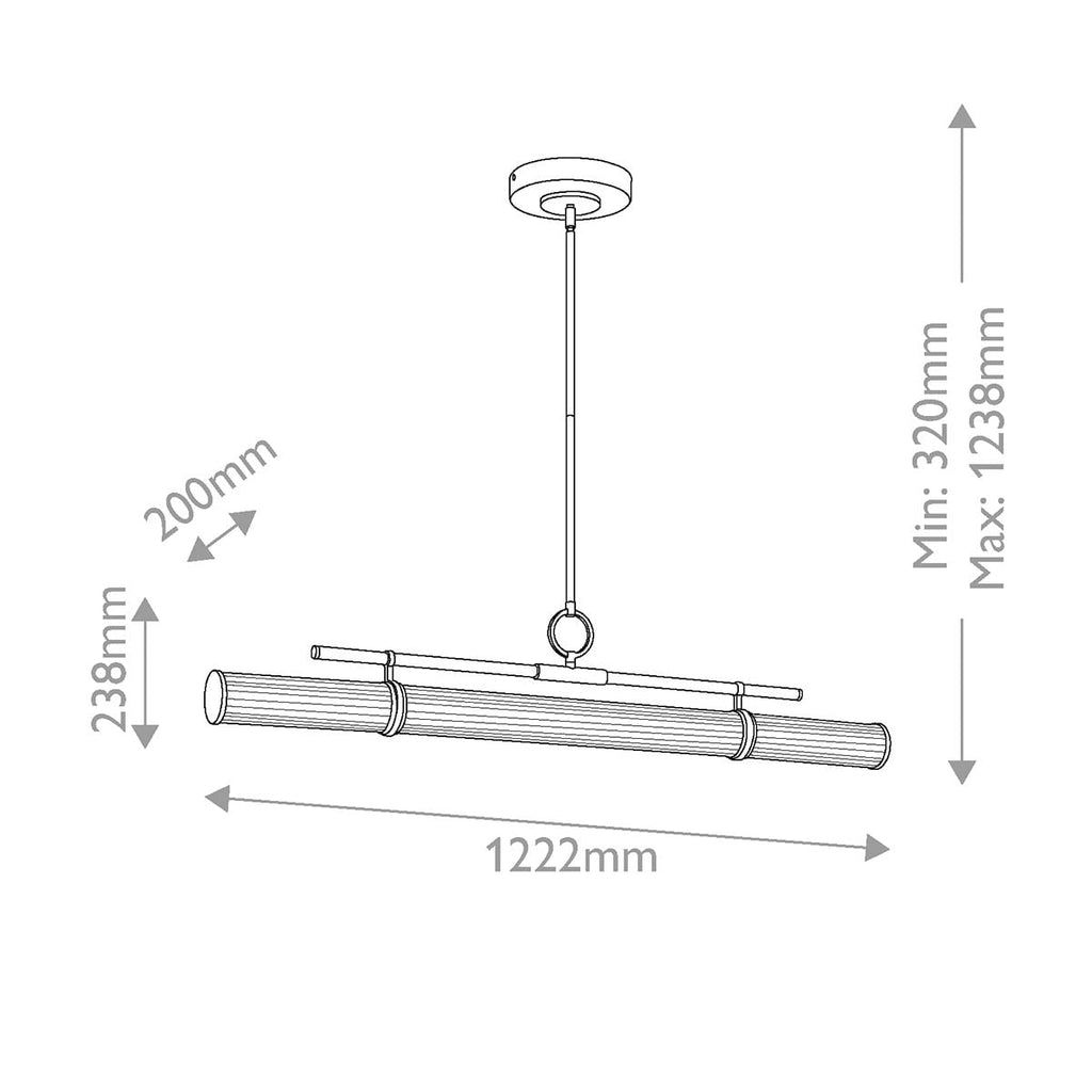 Kichler Riven LED Linear Pendant in Champagne Bronze
