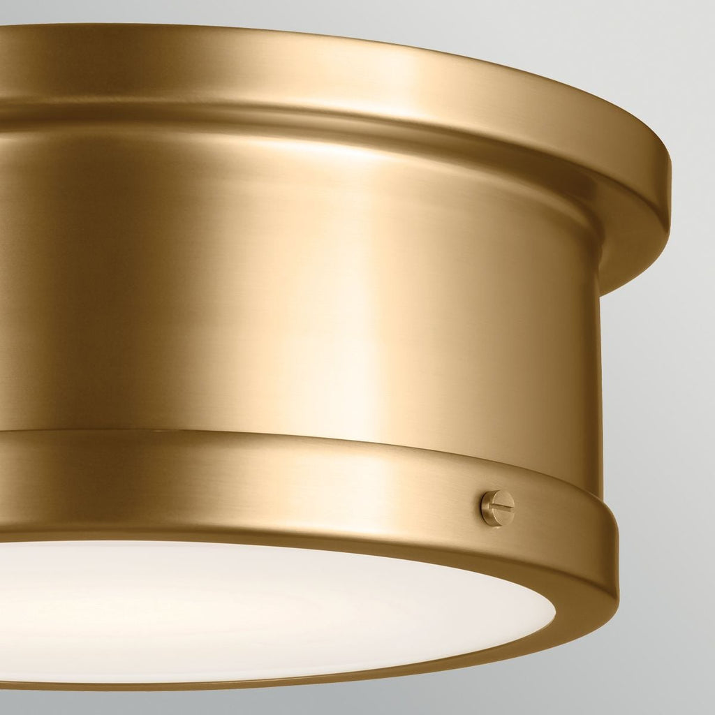 Kichler Serca Medium Flush in Brushed Natural Brass