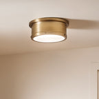 Kichler Serca Medium Flush in Brushed Natural Brass
