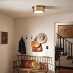Kichler Serca Medium Flush in Brushed Natural Brass