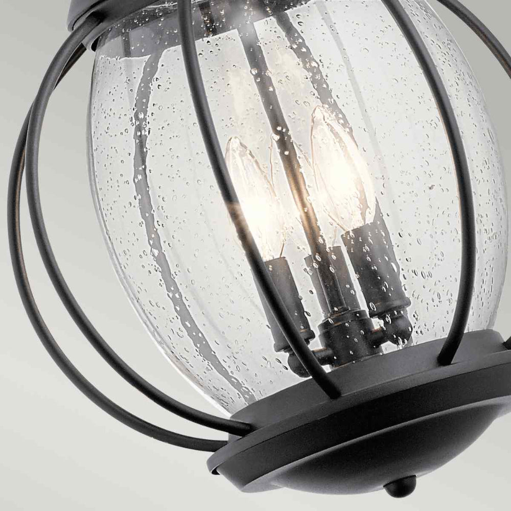 Kichler Vandalia Medium Outdoor Chain Lantern in Textured Black