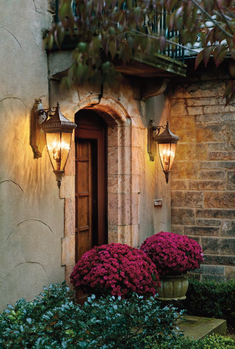 Kichler Venetian Rain Large Wall Lantern in Brushed Bronze