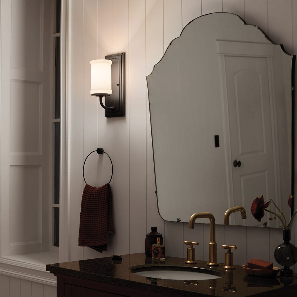 Kichler Vetivene Bathroom Wall Light in Black