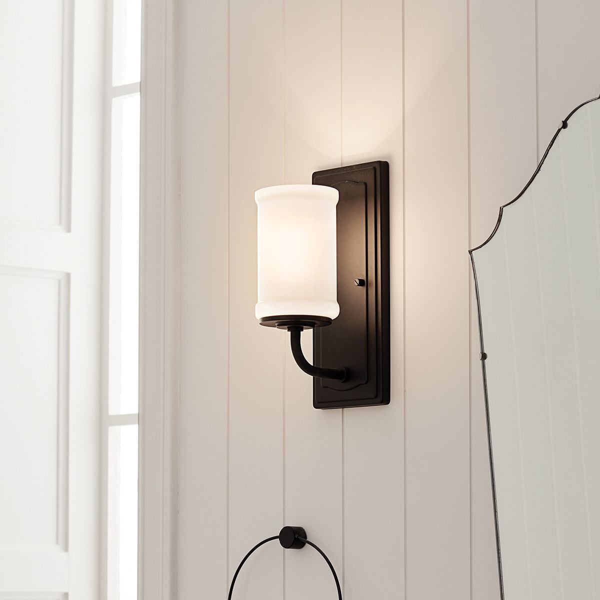 Kichler Vetivene Bathroom Wall Light in Black