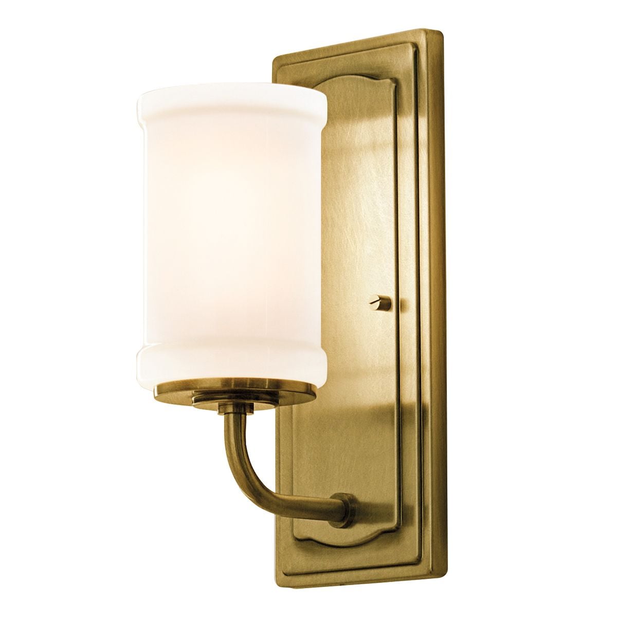 Kichler Vetivene Bathroom Wall Light in Natural Brass