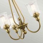 Kichler Waverly 3 Light Chandelier in Natural Brass