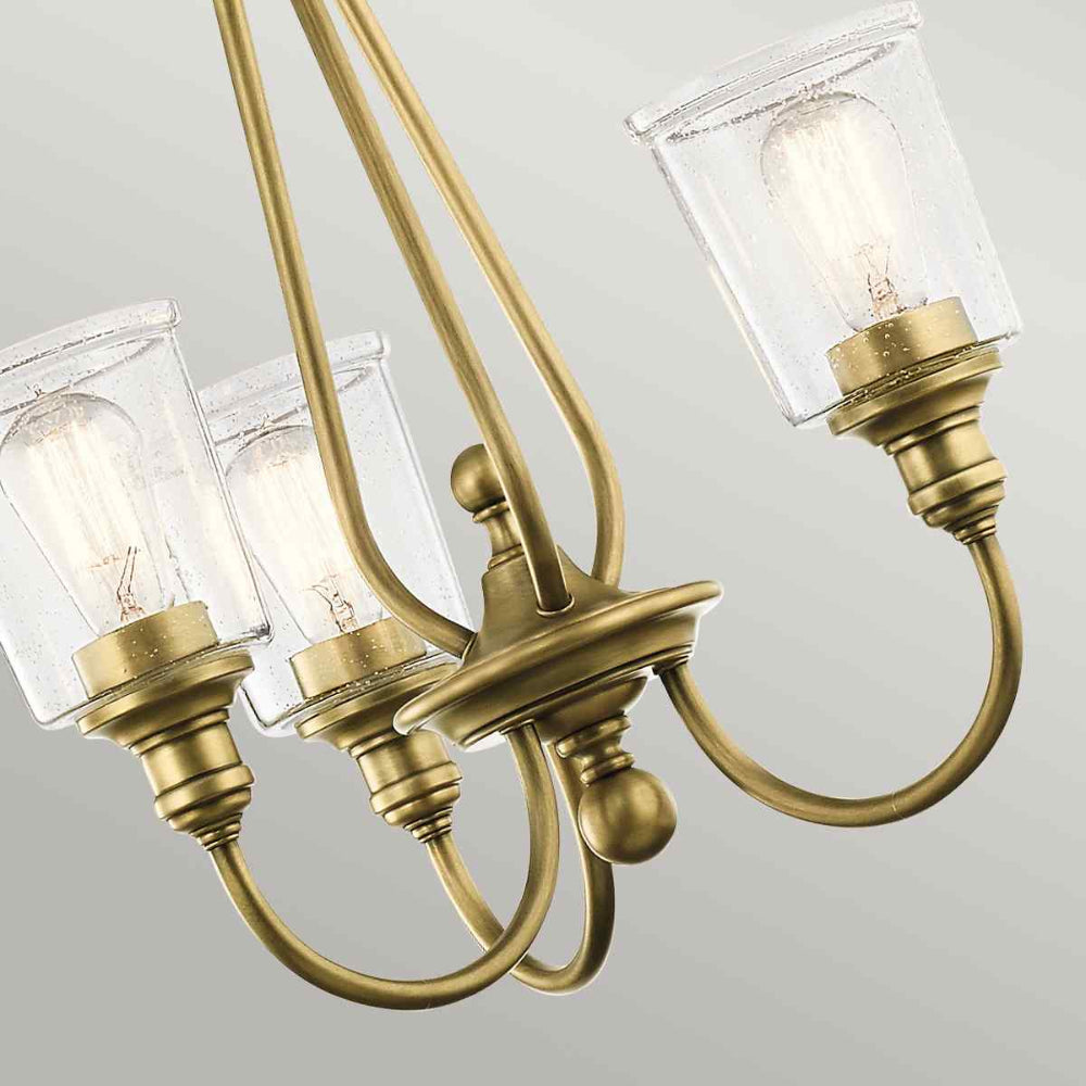 Kichler Waverly 3 Light Chandelier in Natural Brass