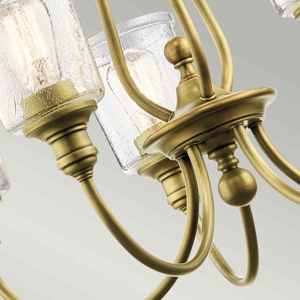 Kichler Waverly 5 Light Chandelier in Natural Brass