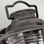 Kichler Ashlandbay Small Outdoor Wall Lantern in Weathered Zinc, detail