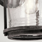 Kichler Ashlandbay Small Outdoor Wall Lantern in Weathered Zinc, detail