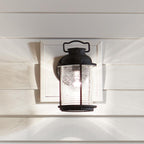 Kichler Ashlandbay Small Outdoor Wall Lantern in Weathered Zinc, detail