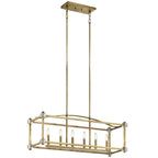 Kichler Cayden 6 Light Bar Pendant Light in Natural Brass