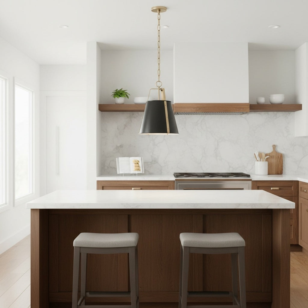 Kichler Etcher Medium Pendant in Black & Champagne Bronze