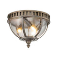 Kichler Halleron 3 Light Outdoor Flush Ceiling Light in Burnished Bronze