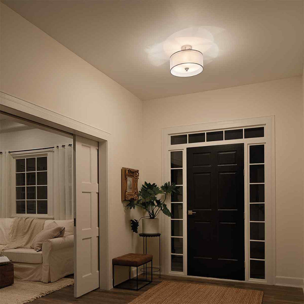Kichler Lacey 3 Light Semi Flush Ceiling Light in Antique Pewter