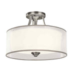 Kichler Lacey 3 Light Semi Flush Ceiling Light in Antique Pewter