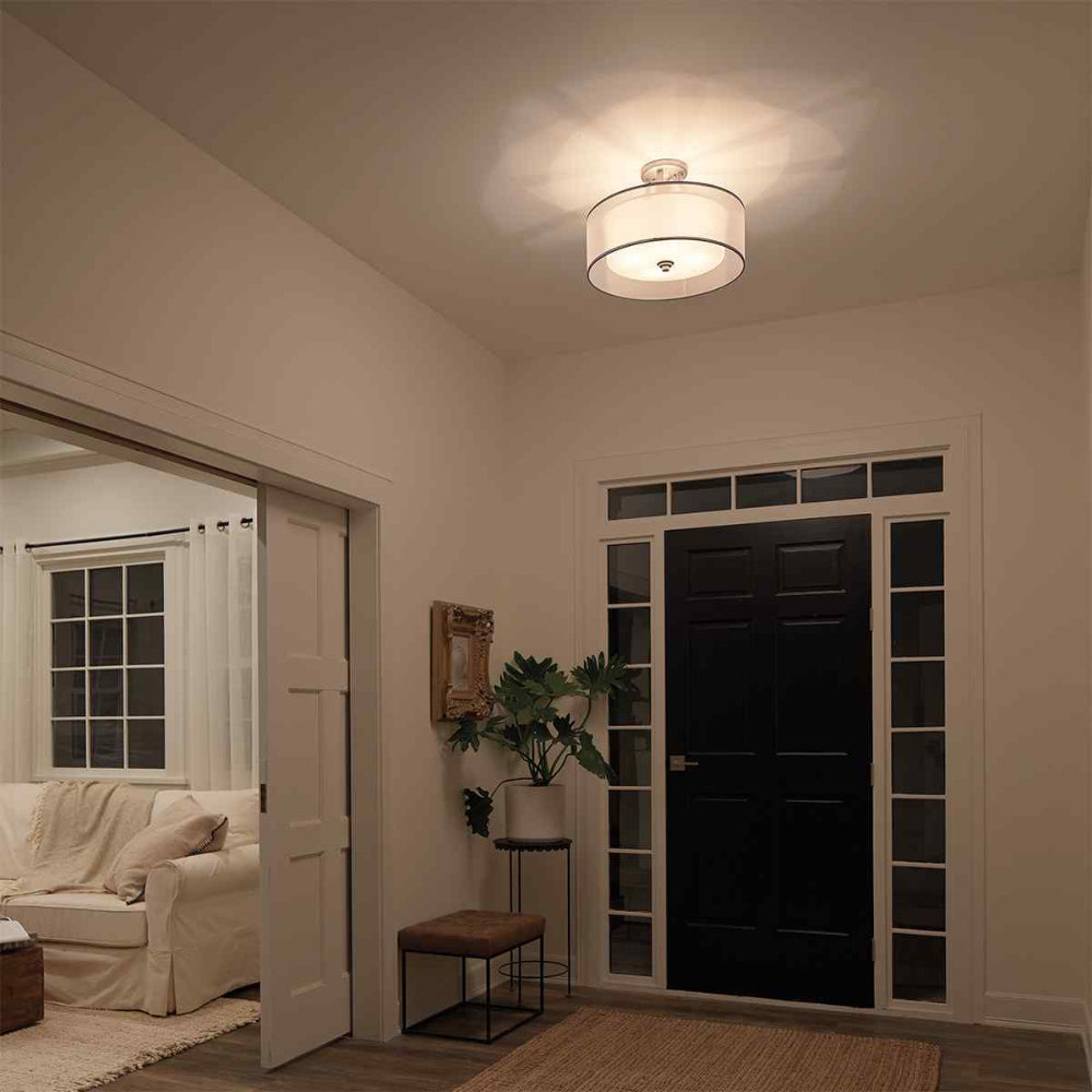 Kichler Lacey 4 Light Semi Flush Ceiling Light in Antique Pewter
