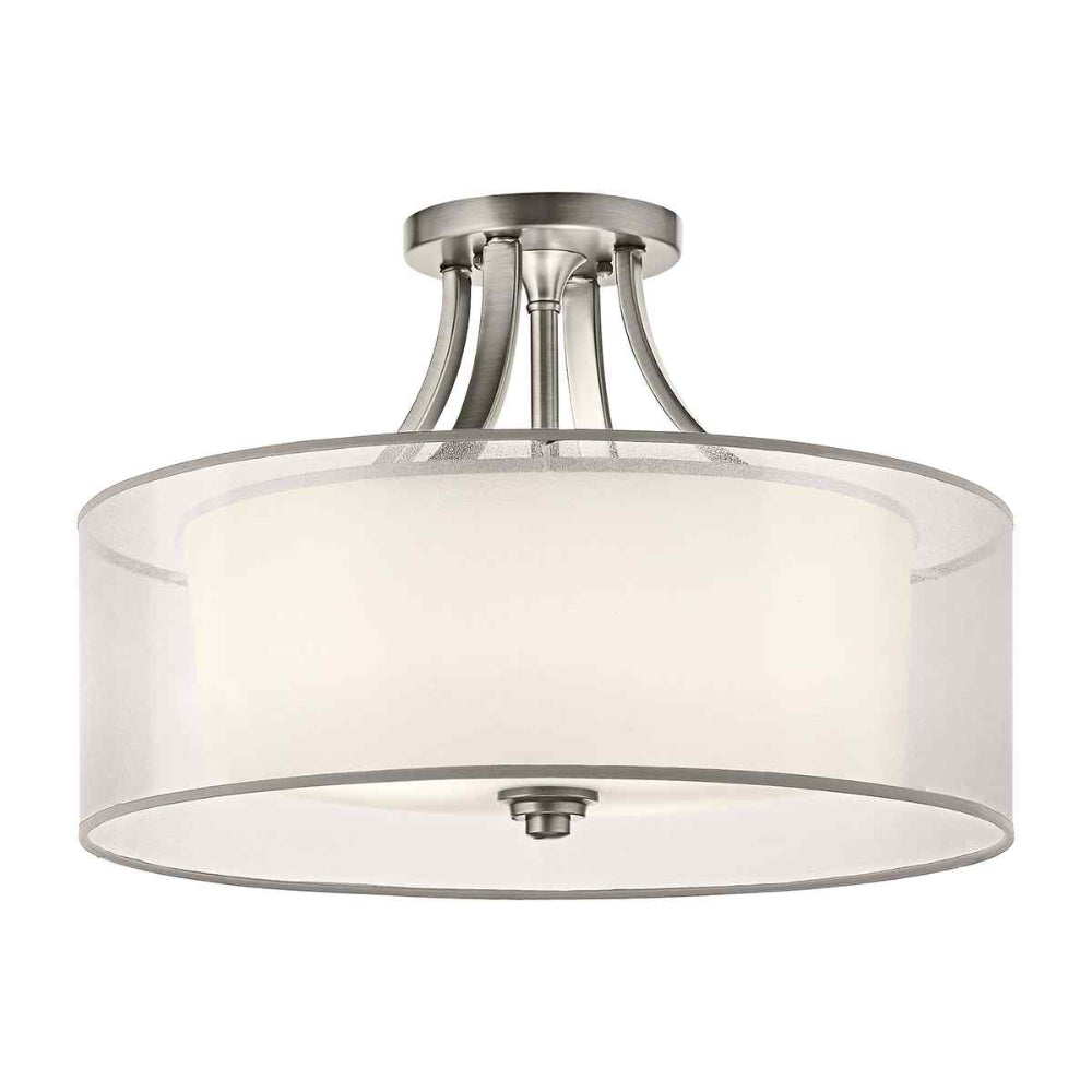 Kichler Lacey 4 Light Semi Flush Ceiling Light in Antique Pewter