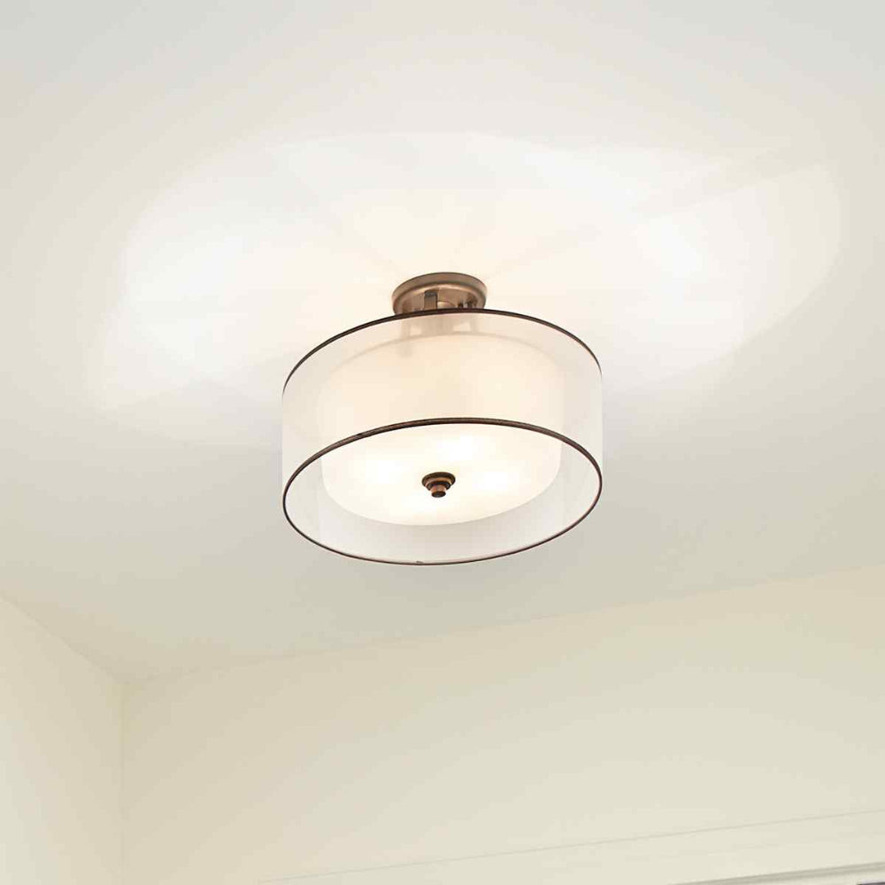 Kichler Lacey 4 Light Semi Flush Ceiling Light in Mission Bronze