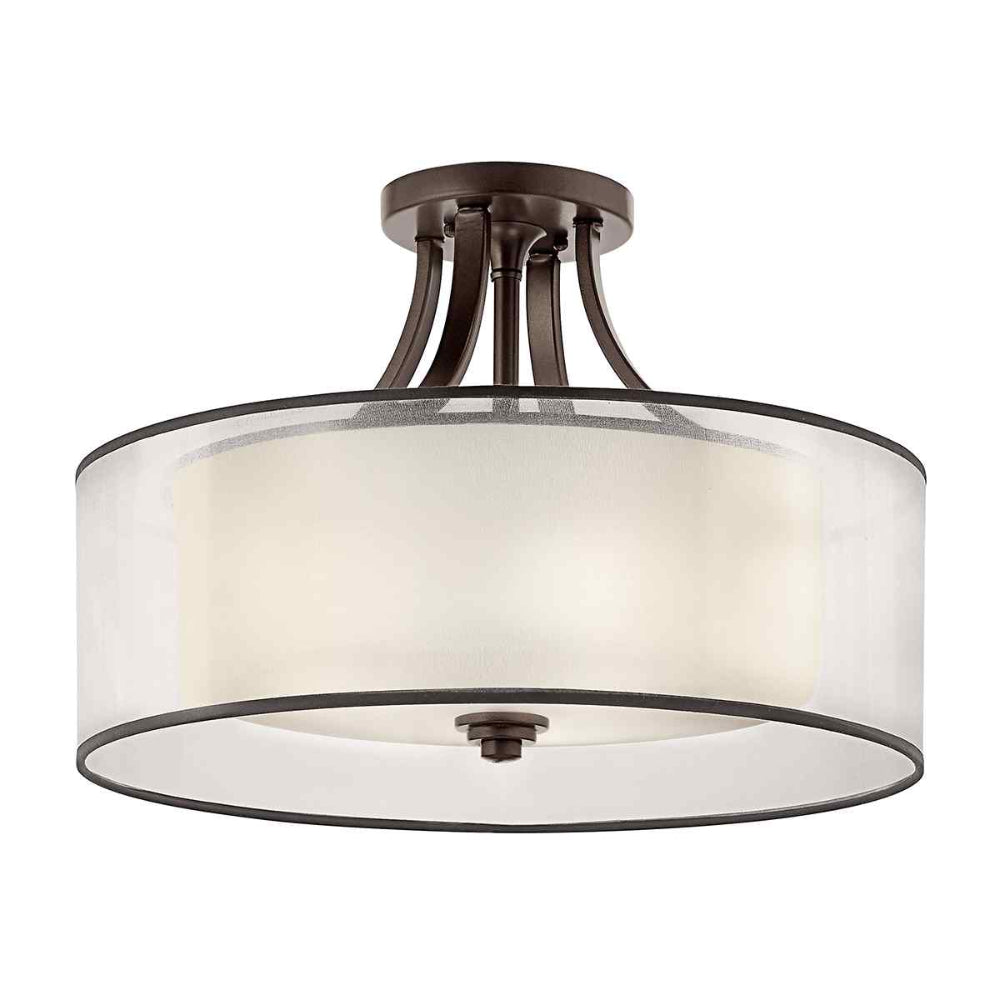 Kichler Lacey 4 Light Semi Flush Ceiling Light in Mission Bronze