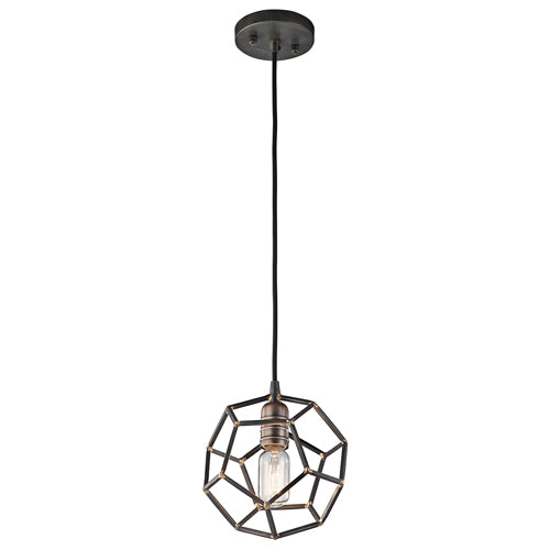 Kichler KL/ROCKLYN/MP RS Rocklyn 1Lt Raw Steel Pendant Light