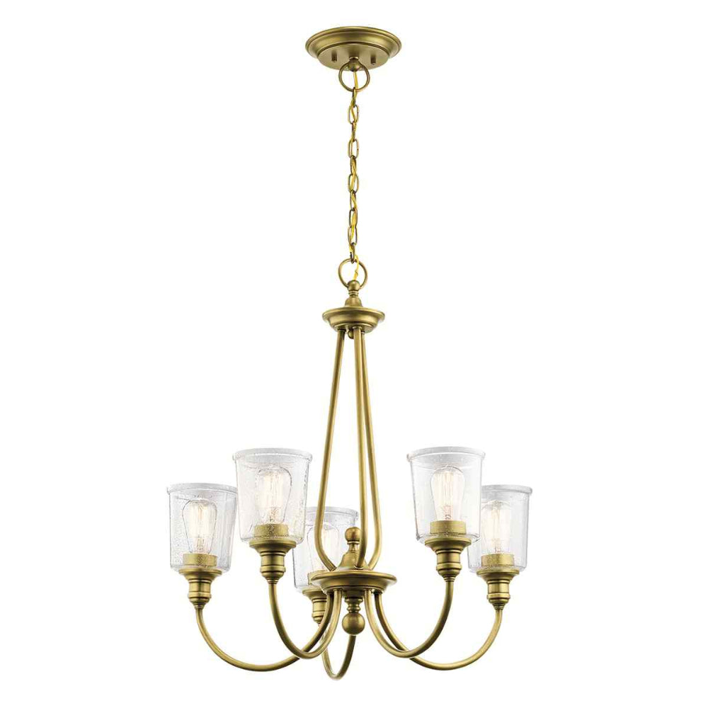 Kichler Waverly 5 Light Chandelier in Natural Brass