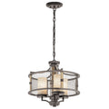 Kichler Ahrendale 3 Light Duo-Mount Pendant Light in Anvil Iron
