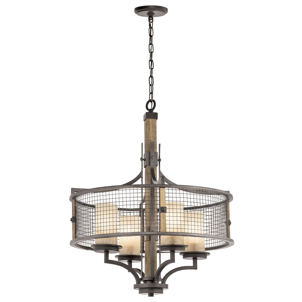 Kichler Ahrendale 4 Light Pendant Light in Anvil Iron