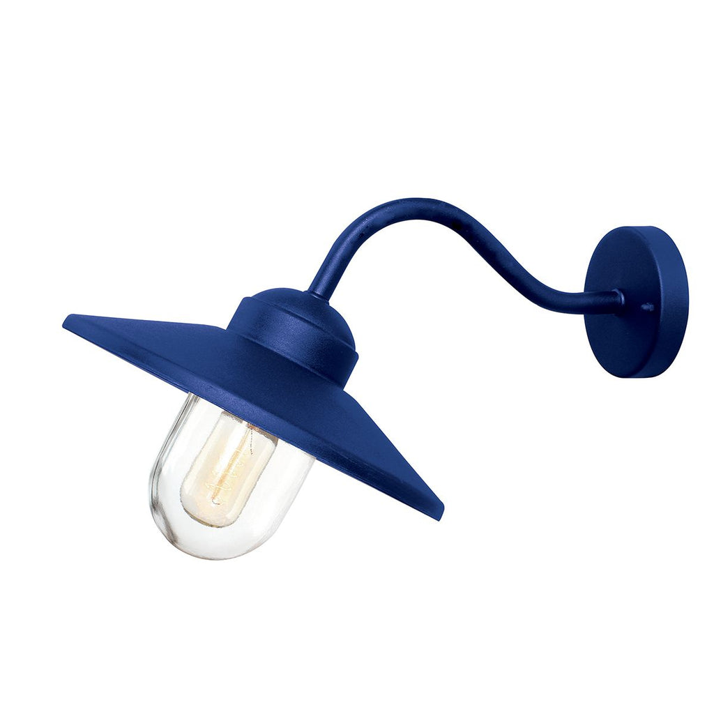 Elstead Klampenborg Outdoor Wall Lantern in Navy Blue