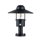 Elstead Klampenborg 1 Light Pedestal with PIR in Black