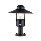 Elstead Klampenborg 1 Light Pedestal with PIR in Black
