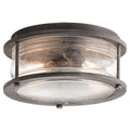 Kichler Ashlandbay 2 Light Outdoor Flush Ceiling Light in Weathered Zinc