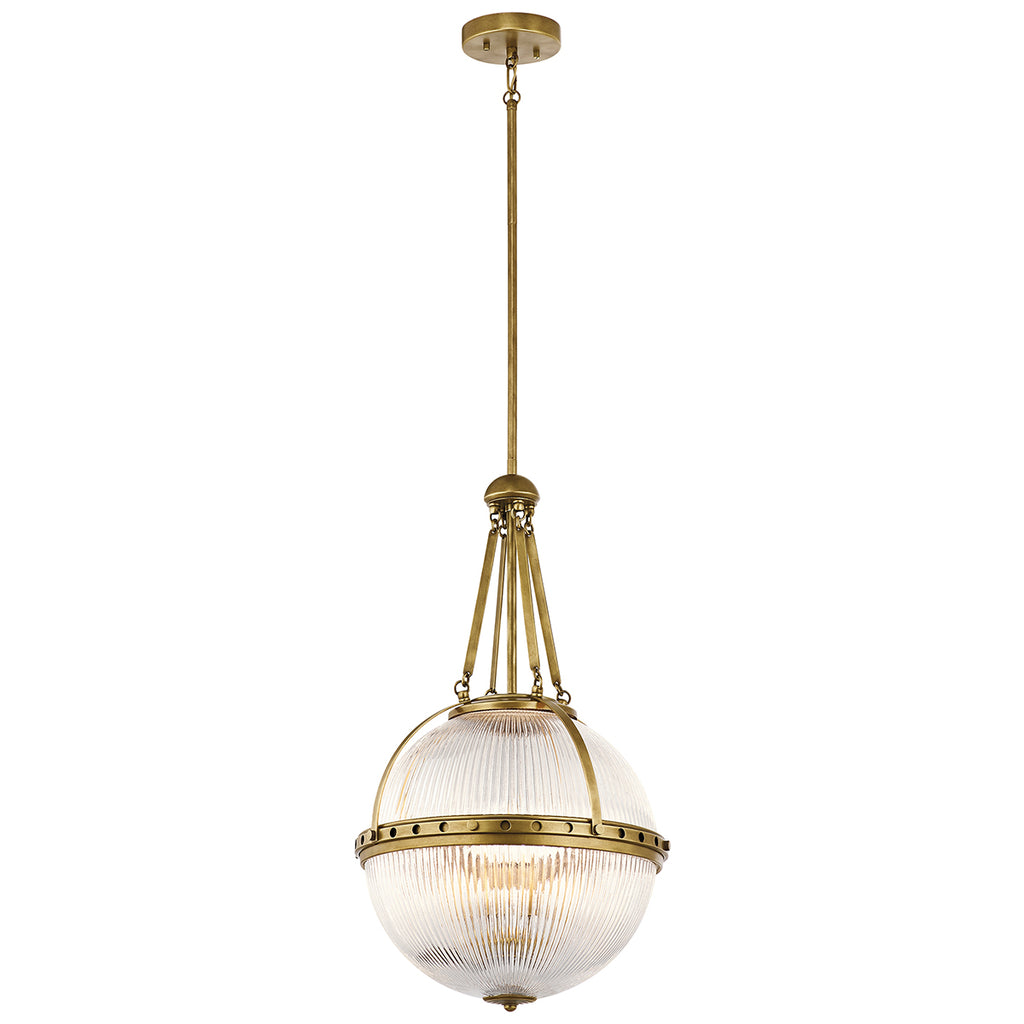 Kichler Aster 3 Light Pendant Light in Natural Brass