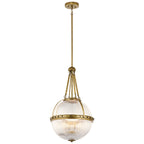 Kichler Aster 3 Light Pendant Light in Natural Brass