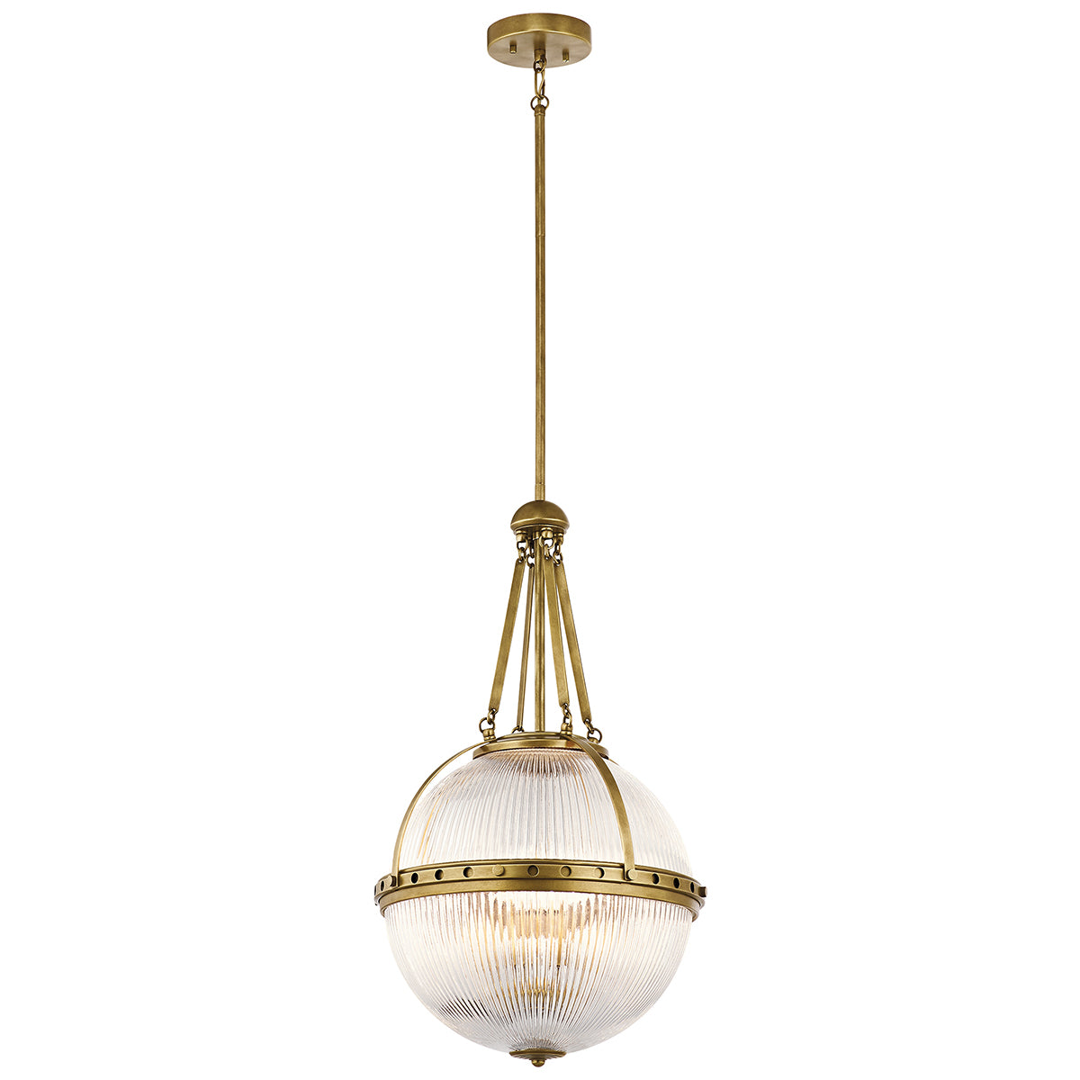 Kichler Aster 3 Light Pendant Light in Natural Brass