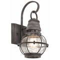 Kichler Bridge Point Small Outdoor Wall Lantern in Weathered Zinc