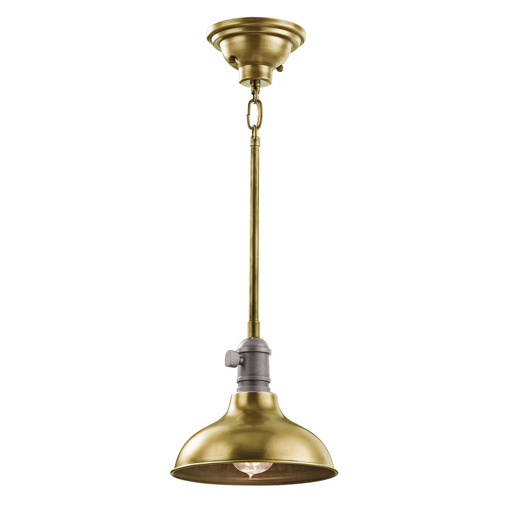Kichler KL/COBSON MP BR Cobson 1Lt Natural Brass Mini Pendant/Semi-Flush