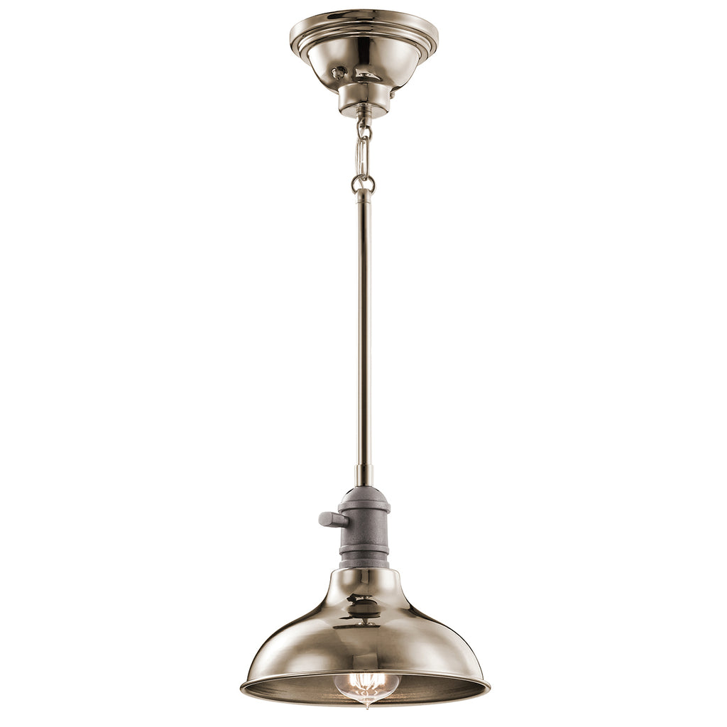 Kichler KL/COBSON/MP PN Cobson 1Lt Polished Nickel Mini Pendant/Semi-Flush