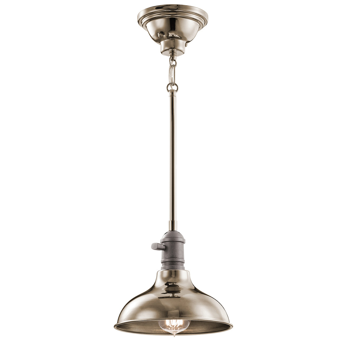 Kichler KL/COBSON/MP PN Cobson 1Lt Polished Nickel Mini Pendant/Semi-Flush