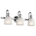 Kichler Cora 3 Light Bathroom Wall Light in Polished Chrome